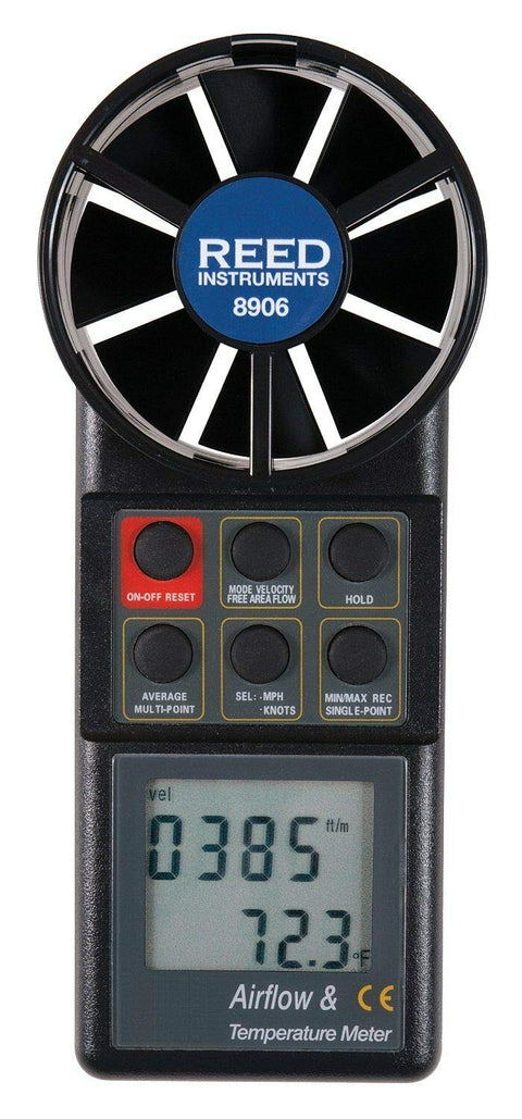REED Instruments 8906 Vane Thermo-Anemometer, CFM (Air Volume)