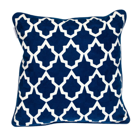 Parkland Collection Transitional Geometric Blue Square 20" x 20" Pillow