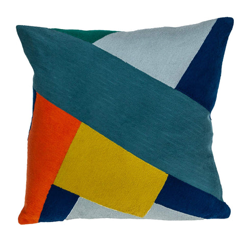 Parkland Collection Fushix Contemporary Multicolor Pillow Cover with Poly Insert