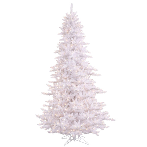 Vickerman 5.5' White Fir Artificial Christmas Tree, Warm White Dura-lit LED Lights, Seasonal Indoor Home Decor