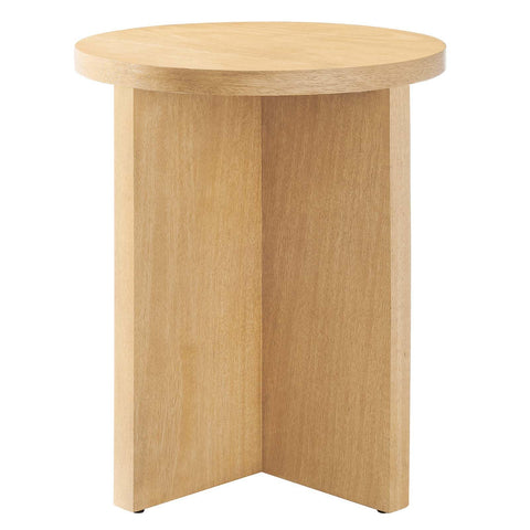 Modway EEI-6579-NAT Silas Round Wood Side Table, Natural