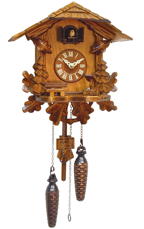 Alexander Taron Importer 436QM Engstler Battery-Operated Cuckoo Clock-Full Size-10.5" H x 9.75" W x 6" D, Brown