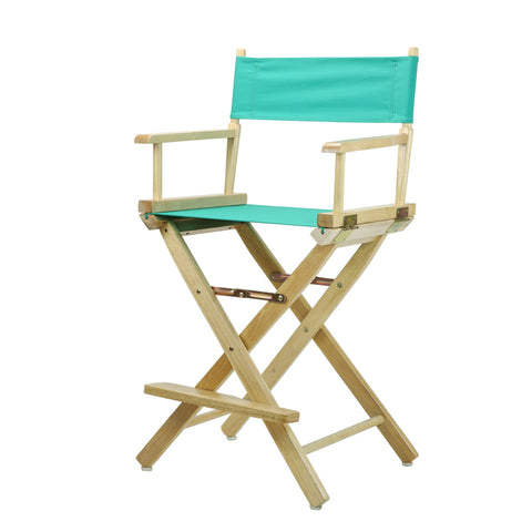 Casual Home 24" Director's Chair Natural Frame with Teal Canvas, Counter Height