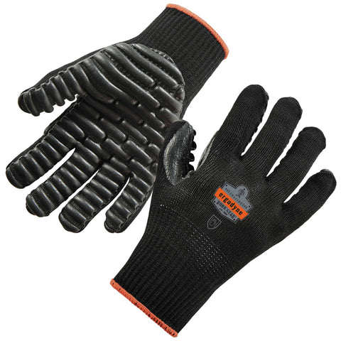 Ergodyne ProFlex 9003 Certified Lightweight Anti-Vibration Work Gloves, Black
