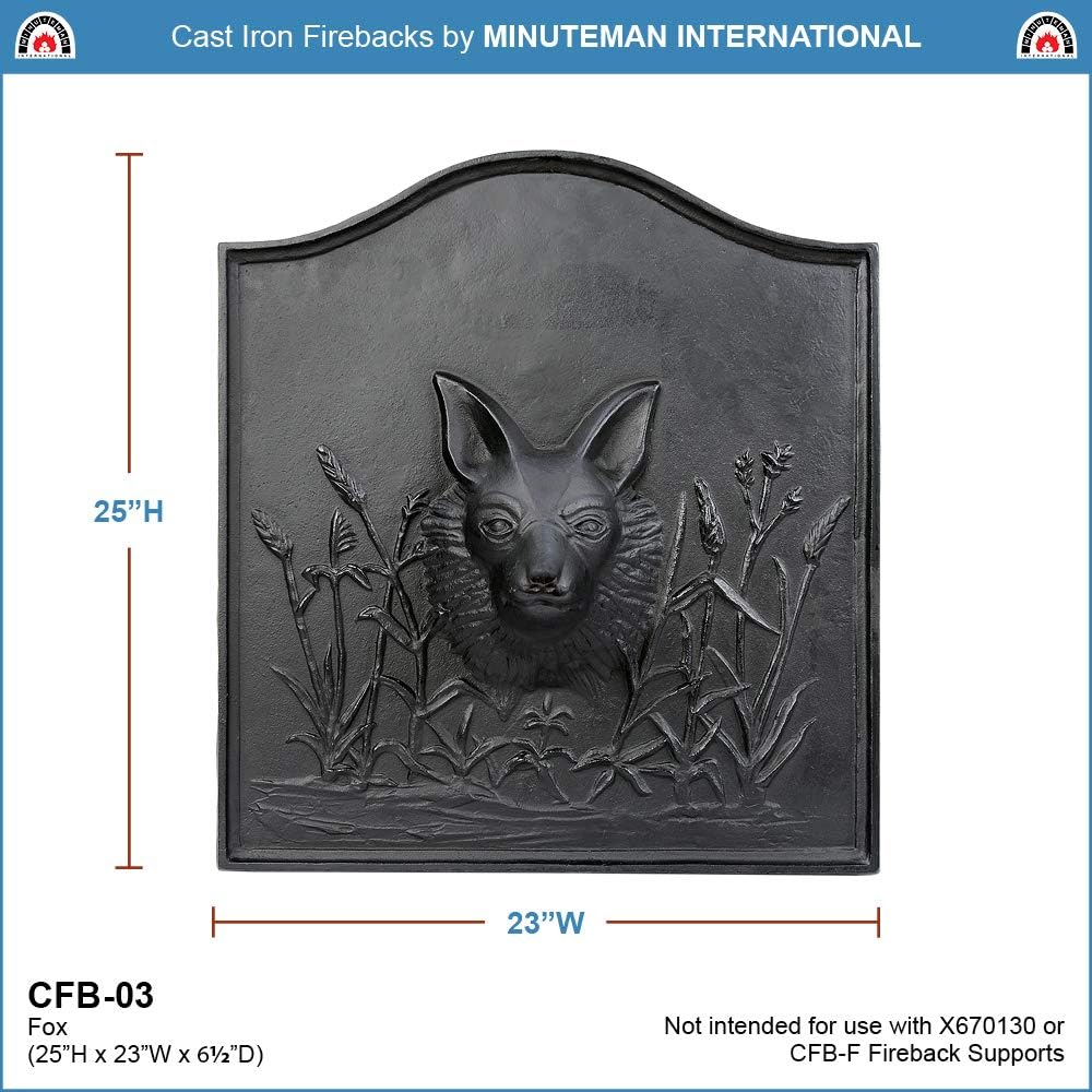 Minuteman International Fox Cast Iron Fireback