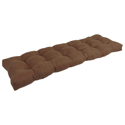Blazing Needles Microsuede Tufted Bench Cushion, 60" x 19", Chocolate 1 Count