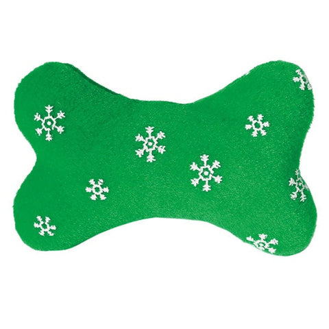 Zanies Plush Blizzard Bones Dog Toy, Large, Green