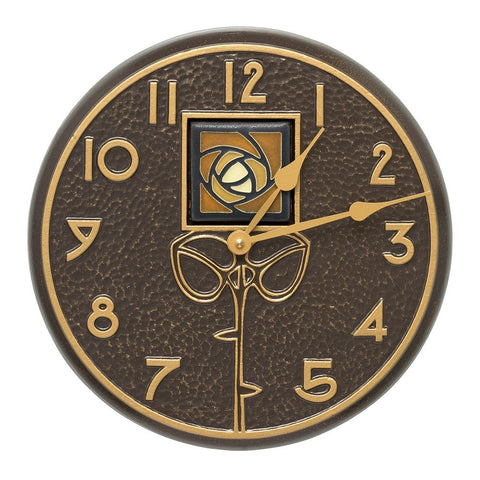 Whitehall Products Amber Dard Hunter Rose Clock, French Bronze