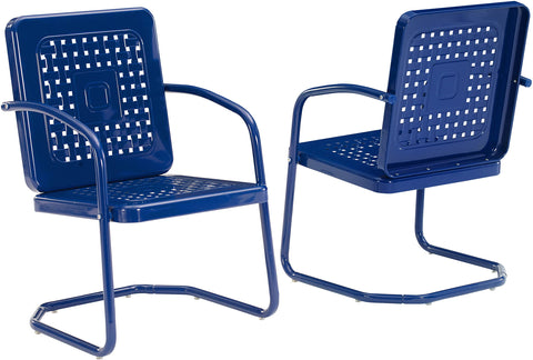 Bates 2Pc Retro Outdoor Chair Set Navy - 2 Armchairs