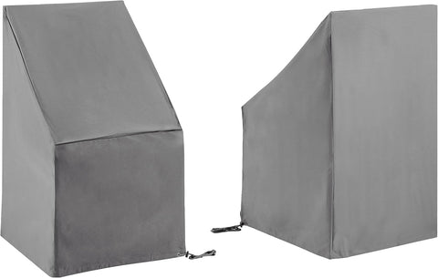 Crosley Furniture Patio Furniture Covers, Waterproof 2-Piece Outdoor Chair Cover Set for Dining Side Chairs, Gray