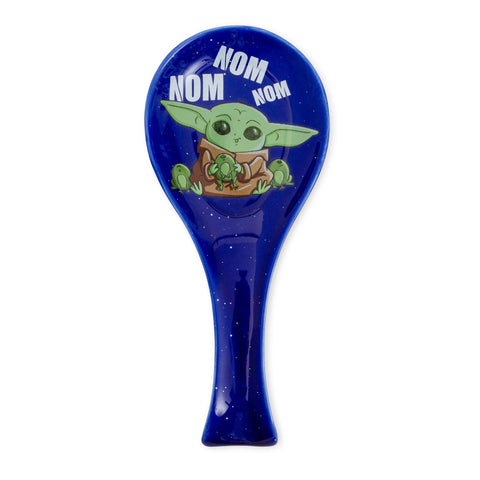 Star Wars: The Mandalorian Grogu "Nom Nom Nom" Ceramic Spoon Rest Holder | Kitchen Organizer For Utensils To Keep Countertop Clean
