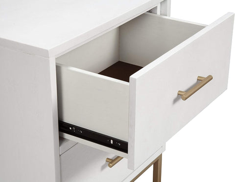 Madelyn 2-Drawer Mahogany and Veneer Nightstand, White