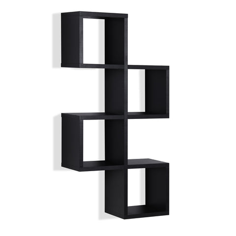 Danya B. Cubby Chessboard Wall Shelf – Black
