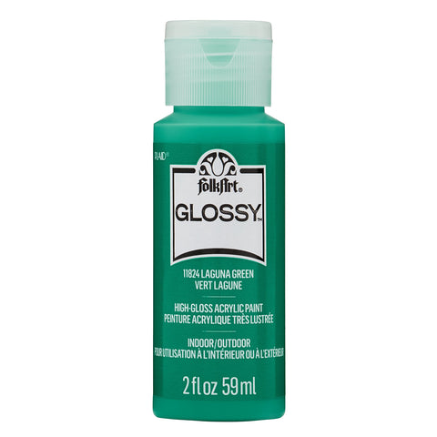 FolkArt, Laguna Green Assorted 2 fl oz / 59ml Brilliant Gloss Acrylic Paint For Easy To Apply DIY Crafts, Art Supplies With A Glossy Finish, 11824