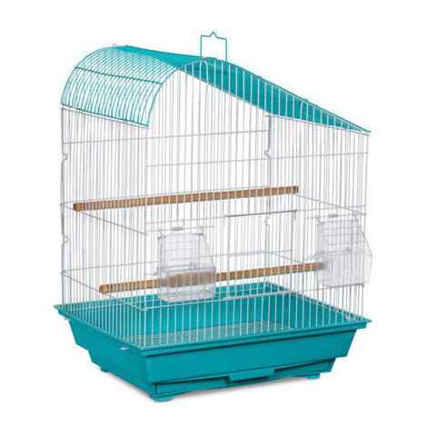 Prevue Pet Palm Beach Teardrop Roof Bird Cage - Aqua & White - SP21003A/W