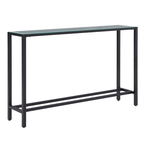 SEI Furniture Darrin Narrow Mirrored Top Console Table, 56", Black