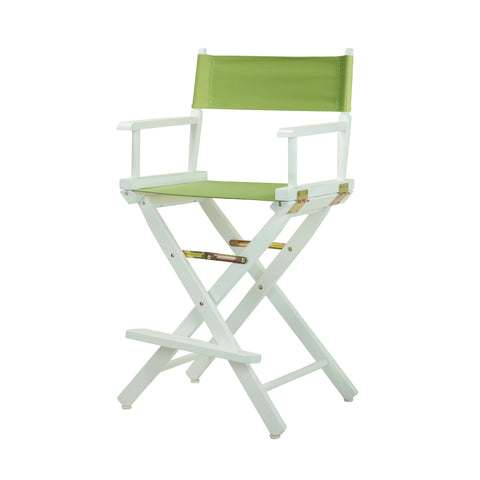 Casual Home 220-01/021-72 24" White Frame-Lime Green Canvas Director Chair Counter Height, WhiteFrame