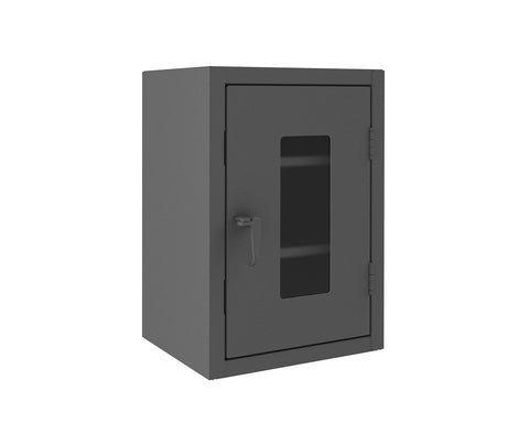 Durham Extra Heavy Duty Welded 12 Gauge Steel Clearview Counter Top Lockable Storage Cabinet with Lexan Door, HDCC202436-2S95, 1900 lbs Shelf Capacity, 20" Length x 24" Width x 36" Height, 2 Shelves