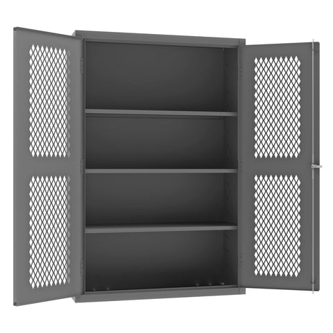 Durham Heavy Duty Welded 14 Gauge Steel Ventilated Cabinet, EMDC-481872-95, 700 lbs Capacity, 18" Length x 48" Width x 72" Height, 3 Shelves