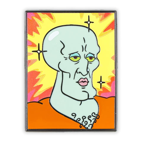 Nickelodeon SpongeBob SquarePants Handsome Squidward Painting Enamel Pin | Badge Accessories For Lanyard, Backpack, Clothes