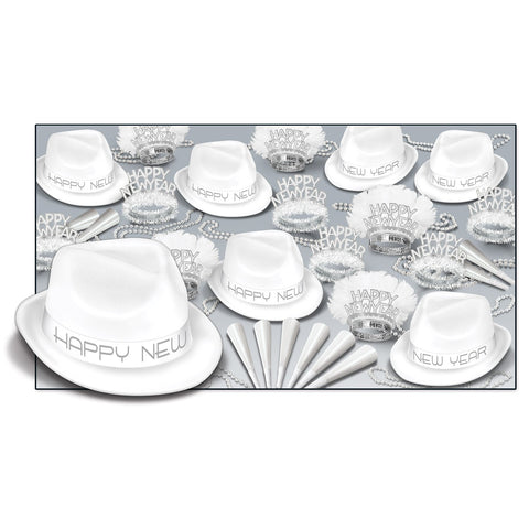 Beistle 88939-W50 Chairman White Assortment for 50 People, White/Silver,