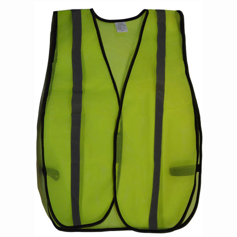 Petra Roc LVM-S Safety Vest Lime Mesh, 1" Silver Reflective Tapes, One Size