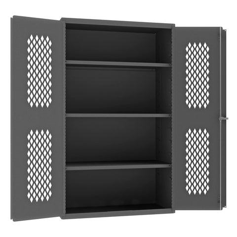 Durham Heavy Duty Welded 14 Gauge Steel Ventilated Cabinet, EMDC-362472-95, 900 lbs Capacity, 24" Length x 36" Width x 72" Height, 3 Shelves