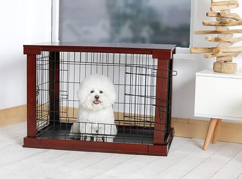 Cage with Crate Cover Mohogany Small