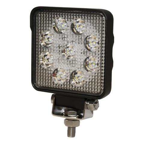 ECCO E92006 Flood Light 9 Led, Flood Beam, Square, 1 Bolt Mount, 12 24 Volt