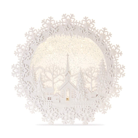 Melrose 80779 Plastic Church Scene Snow Globe, 12 Height, White