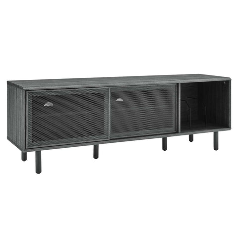 Modway Kurtis MDF Particleboard TV and Record Stand for TVs up to 65" - Charcoal