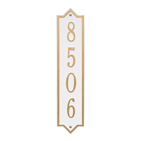 Whitehall 3009WG Personalized Norfolk Vertical Wall Plaque in White and Gold Color