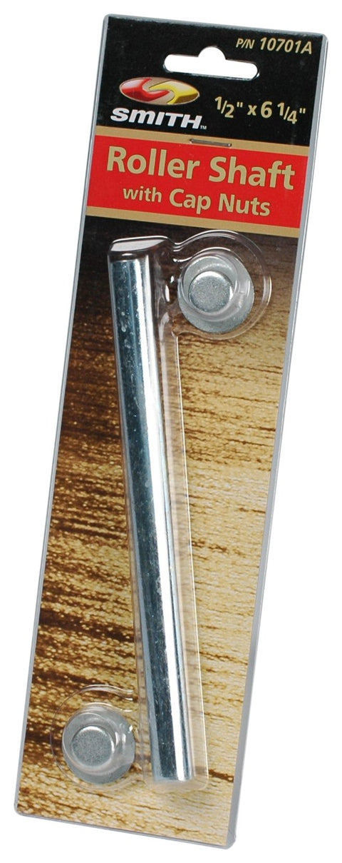 CE Smith Trailer 10701A Roller Shaft with Cap Nuts, 1/2" x 6 1/4"- Replacement Parts and Accessories for Your Ski Boat, Fishing Boat or Sailboat Trailer, Silver