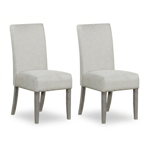 Carolina Chair & Table Dining Chair, 17.75" W x 19" D x 39.5" H, Grey Upholstered Polyester Fabric, Brushed Acacia Wood Frame, Modern Side Chairs for Dining Room, Comfortable High-Back (Set of 2)
