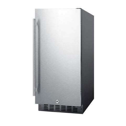 Summit 15" Refrigerator, Built-In Undercounter Fridge, 2.54 cu.ft. Capacity, ADA Compliant, Stainless Steel - ALR15BSS