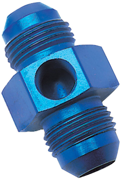 Edelbrock/Russell 670080 Blue Anodized Aluminum -8AN Flare to Pipe Pressure Adapter