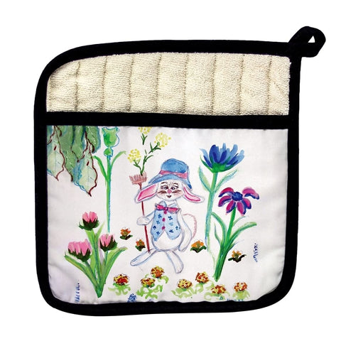 Betsydrake PT646 Mrs. Farmer Rabbit Pot Holder