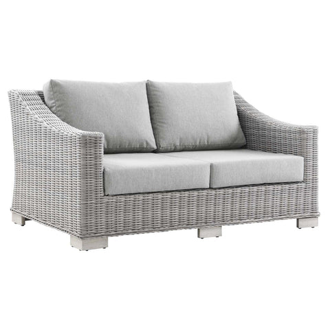 Modway EEI-4841-LGR-GRY Conway Outdoor Patio Wicker Rattan, Light Gray Gray