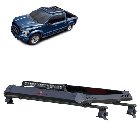 Black Horse Traveler aluminum Roof mounted cargo basket Rack(58"x15"x9")Black Compatible with 13-23 Silverado 1500|15-26 Ford F-150|13-23 Ram 1500|19-23 Chevrolet Silverado 1500|19-23 Ram 1500-TRRB160