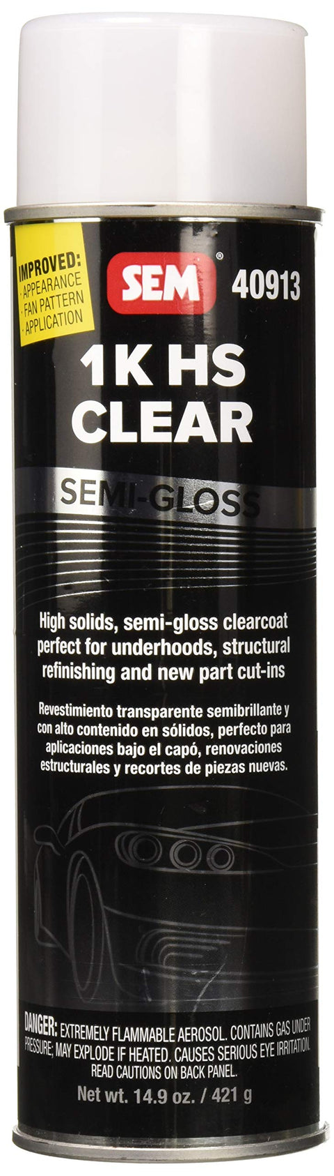SEM 40913 1K HS Semi-Gloss Clear Coat, 14.9 oz