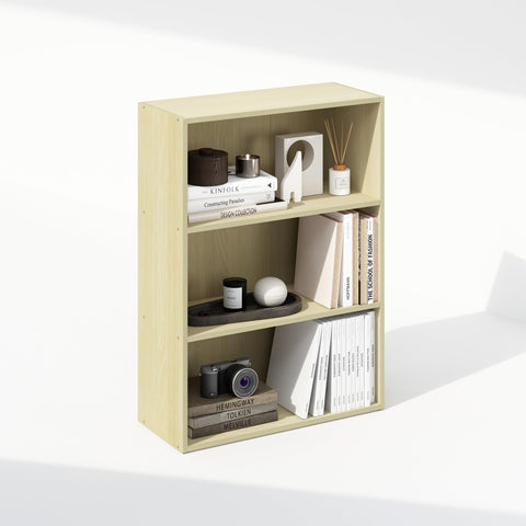 Furinno Simple Open Shelf Bookcases 3-Tier Steam Beech