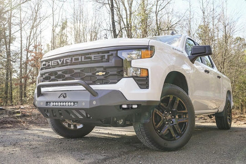 Fab Fours CS22-D5662-1 Vengeance Front Bumper fits 22-22 Chevrolet Silverado 1500 - w/Pre-Runner Guard - Black - For Mount LED Cube Lights