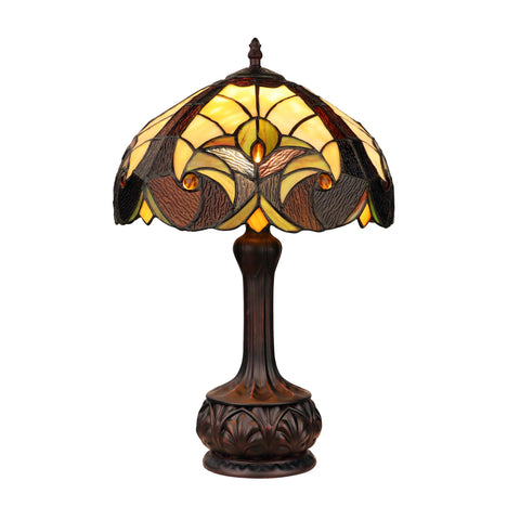 Chloe Lighting Liaison Tiffany-Style Antique Dark Bronze 1-Light Victorian Table Lamp 12" Shade
