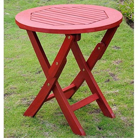International Caravan Furniture Piece Acacia Round Folding Table
