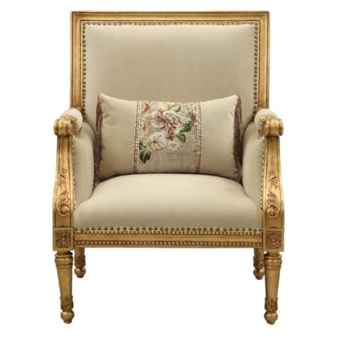 Oakestry Accent Chair with Pillow Modern Upholstered Comfortable Stylish Compact Living Room Bedroom Office Seating Durable Wooden Frame Elegant Design Contemporary Home Decor Cozy Lounge Furniture