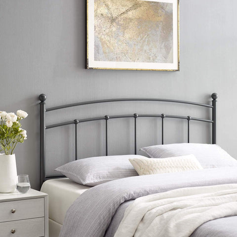 Modway Abigail King Metal Headboard in Gray