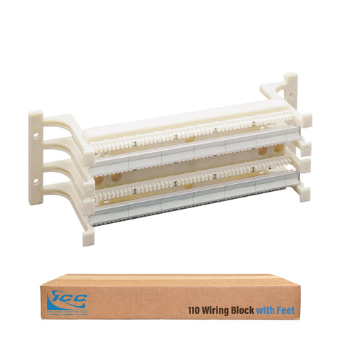 ICC 110 Wiring Block Feet for 100 Pair 110 Wiring Blocks, Wall Mount Support Brackets, 1 Pair
