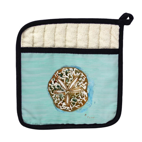 Betsy Drake PT605C Sand Dollar Teal Pot Holder