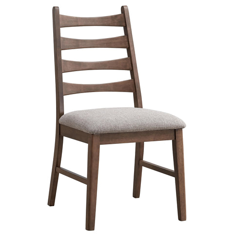 Acme Mayah Wood and Fabric Upholstered Side Chair in Gray and Walnut (Set of 2)