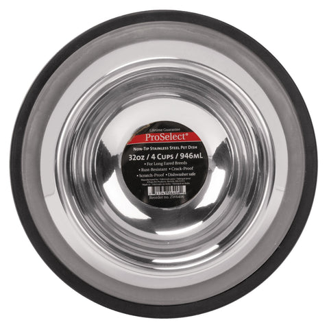 ProSelect Stainless Steel X-Super Heavy Non-Tip Bowl, 1-Quart